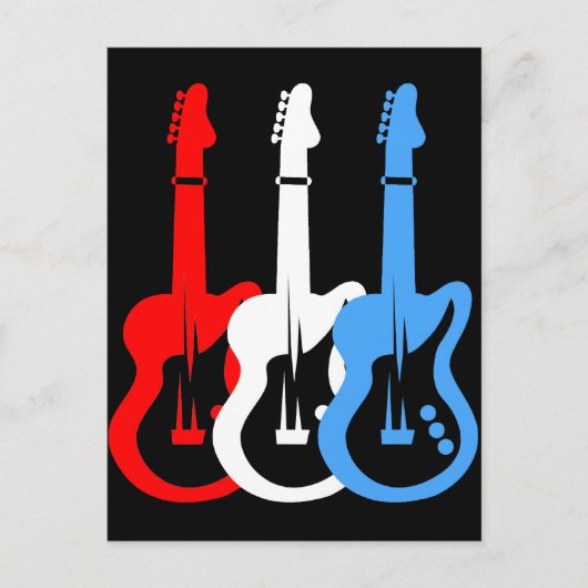 Carte Postale guitares électriques (Devant)