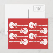 Carte Postale Guitares Électriques Graphique en Blanc (Devant / Derrière)