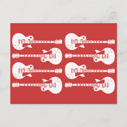 Carte Postale Guitares Électriques Graphique en Blanc (Devant)