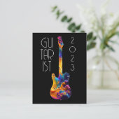 Carte Postale GUITARISTE 2023 GROUPE DE GUITAR COLORÉ Cadeau (Debout devant)