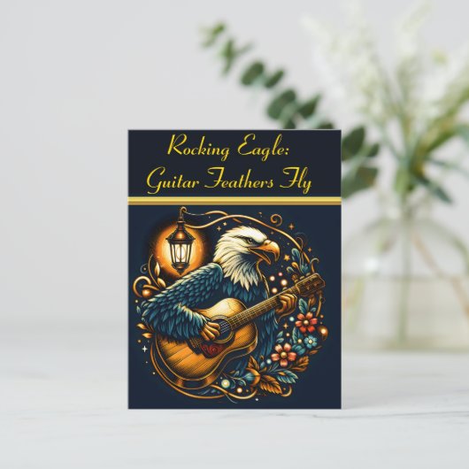 Carte Postale Guitariste de l'aigle sous ciel nocturne (Debout devant)
