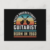 Carte Postale Guitariste né en 1960 Cadeau de guitare pour 60 an (Devant)