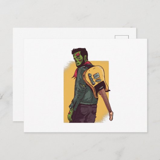 Carte Postale Guitariste zombie (Devant / Derrière)