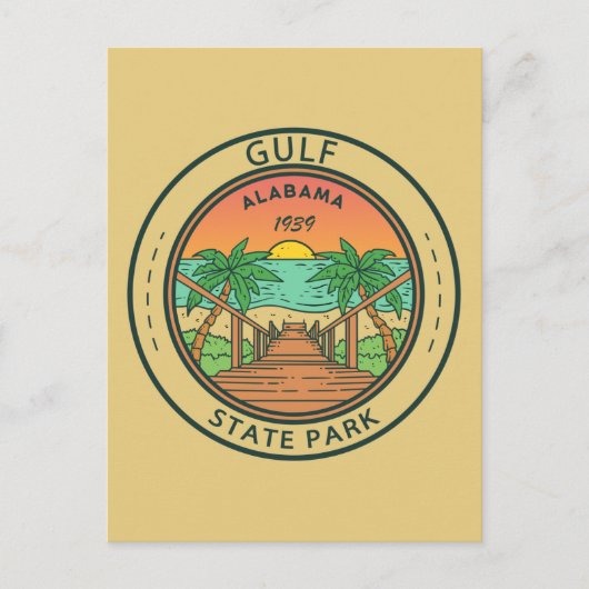 Carte Postale Gulf State Park Alabama Circle Badge (Devant)