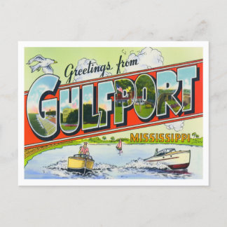 Carte postale Gulfport, Mississippi Vintage Big Le