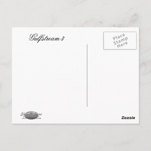 CARTE POSTALE GULFSTREAM 3 EN NUAGES (Dos)