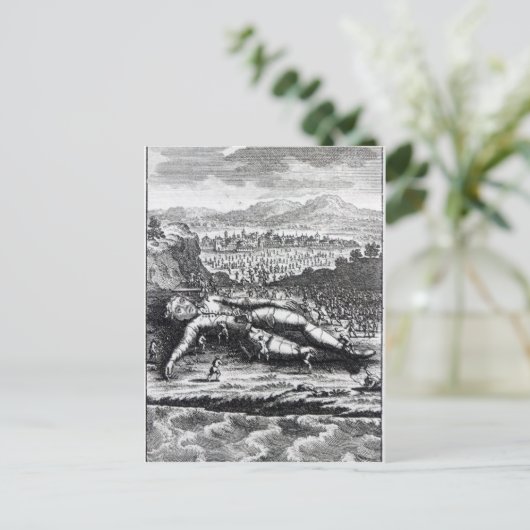 Carte Postale Gulliver capturé par les Lilliputiens (Debout devant)