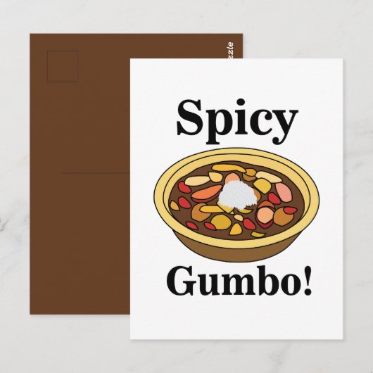 Carte Postale Gumbo Nourriture Gumbo Épicé (Devant / Derrière)