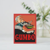 Carte Postale Gumbo, serveur vintage (Debout devant)
