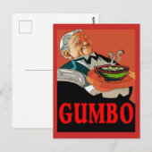 Carte Postale Gumbo, serveur vintage (Devant / Derrière)