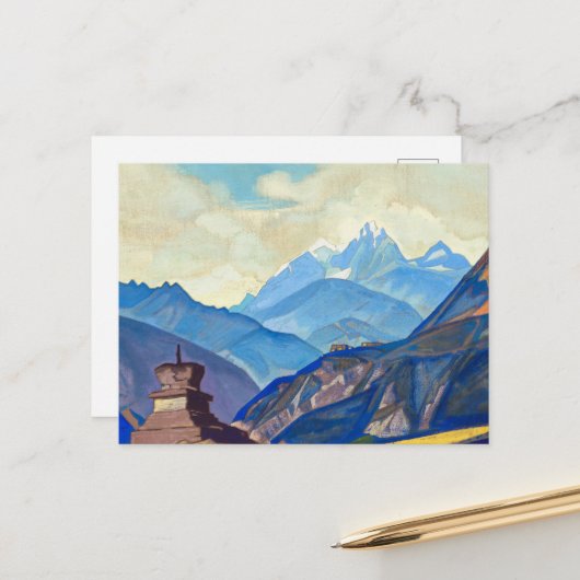 Carte Postale Gumran par Nicholas Roerich (Devant/Arrière en situation)