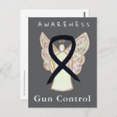 Carte Postale Gun Control Awareness Black Ribbon Custom Cards (Devant / Derrière)