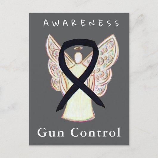 Carte Postale Gun Control Awareness Black Ribbon Custom Cards (Devant)