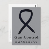 Carte Postale Gun Control Awareness Black Ribbon Postcards (Devant / Derrière)
