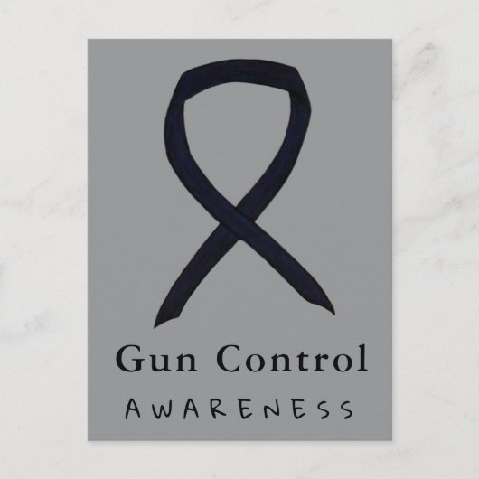 Carte Postale Gun Control Awareness Black Ribbon Postcards (Devant)