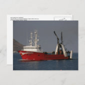 Carte Postale Gun Mar, chalutier de pêche dans havre hollandais, (Devant / Derrière)