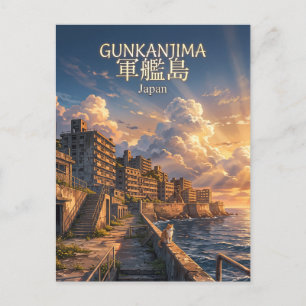 Carte Postale Gunkanjima Japon