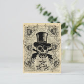 Carte Postale Gunslinger, Happy Skull, Armes, Roses, Cadeau, Ado (Debout devant)