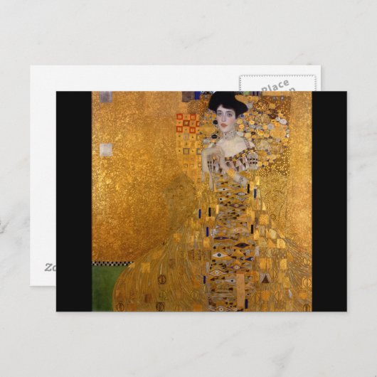 Carte Postale Gustav Klimt, Adele, Art nouveau, déco, or, peintu (Devant / Derrière)
