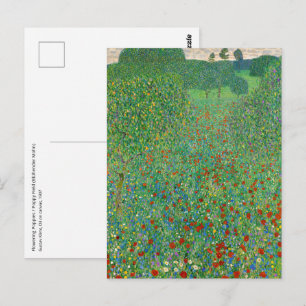 Carte Postale Gustav Klimt - Champ de coquelicots