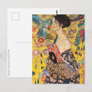 Carte Postale Gustav Klimt - Dame au éventail