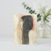 Carte Postale Gustav Klimt - Fille aux cheveux longs (Debout devant)