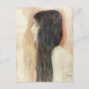 Carte Postale Gustav Klimt - Fille aux cheveux longs