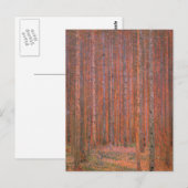 Carte Postale Gustav Klimt Fir Forêt Tannenwald Arbres rouges (Devant / Derrière)