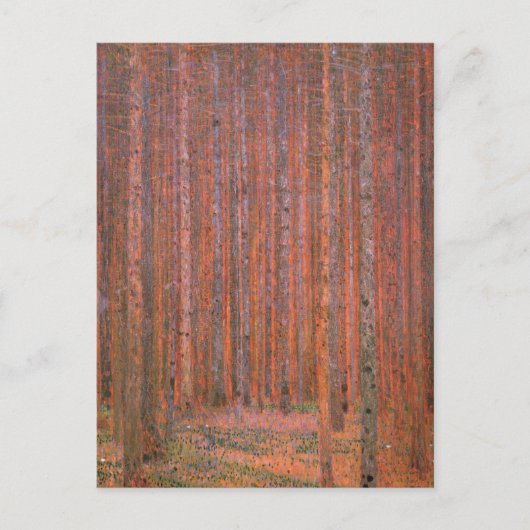 Carte Postale Gustav Klimt Fir Forêt Tannenwald Arbres rouges (Devant)