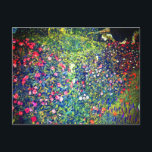 Carte Postale Gustav Klimt Italian Garden<br><div class="desc">Postcard featuring Gustav Klimt's oil painting Italian Garden Landscape (1913). A beautiful garden of colorful flowers rouge,  blanc,  rose,  purple A great gift for fans of Art Nouveau and Austrian art.</div>