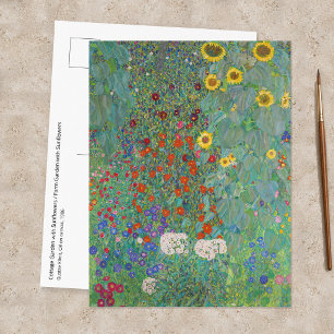 Carte Postale Gustav Klimt - Jardin de campagne avec tournesols