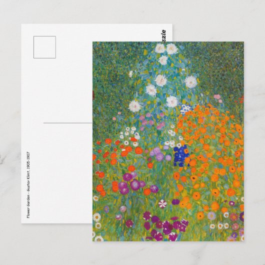 Carte Postale Gustav Klimt - Jardin des fleurs (Devant / Derrière)
