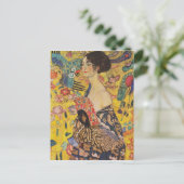 Carte Postale Gustav Klimt - Lady Avec Ventilateur (Debout devant)