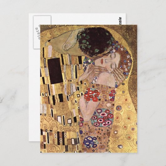 Carte Postale Gustav Klimt ~ Le baiser (Devant / Derrière)