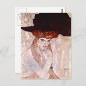 Carte Postale Gustav Klimt ~ Le Casquette noir 1910 (Devant / Derrière)