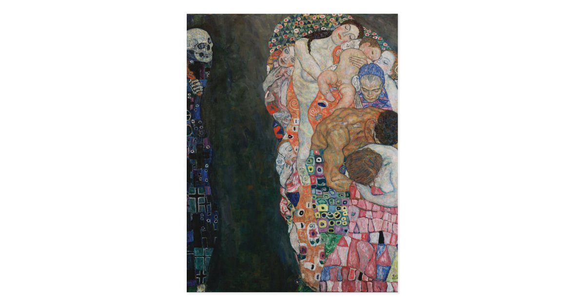 Carte Postale Gustav Klimt - oeuvre d'art de mort et de vie | Zazzle.be