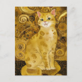 Carte Postale Gustav Klimt or mignon chat parodie, Gustav klimt  (Devant)