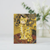 Carte Postale Gustav Klimt or mignon chat parodie, Gustav klimt  (Debout devant)