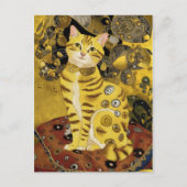 Carte Postale Gustav Klimt or mignon chat parodie, Gustav klimt  (Devant)