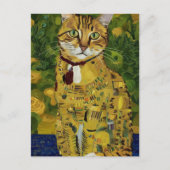 Carte Postale Gustav Klimt or mignon chat parodie, Gustav klimt (Devant)