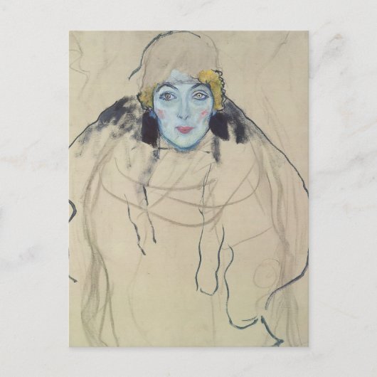 Carte Postale Gustav Klimt - Portrait d'une dame (inachevé) (Devant)