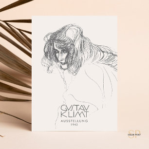Carte Postale Gustav Klimt Profil de la femme de tête Beethoven 