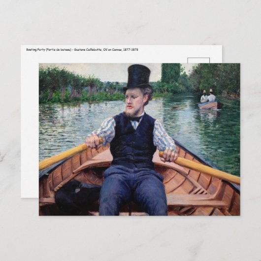 Carte Postale Gustave Caillebotte - Bateau (Devant / Derrière)