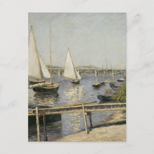 Carte Postale Gustave Caillebotte - Bateaux à voile à Argenteuil (Devant)