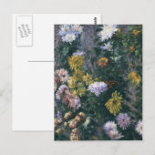 Carte Postale Gustave Caillebotte - Chrysanthèmes blanc et jaune (Devant / Derrière)
