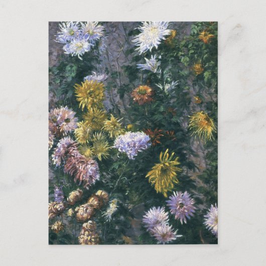 Carte Postale Gustave Caillebotte - Chrysanthèmes blanc et jaune (Devant)