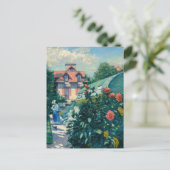 Carte Postale Gustave Caillebotte - Dahlias, Jardin (Debout devant)