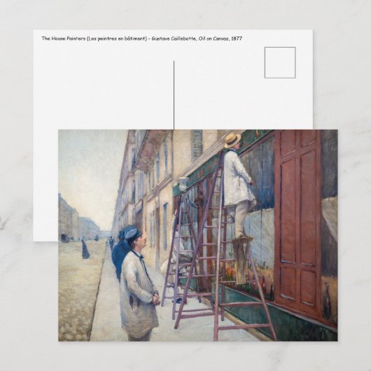 Carte Postale Gustave Caillebotte - Les Peintres De La Maison (Devant / Derrière)