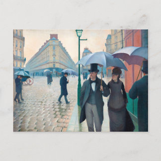 Carte Postale Gustave Caillebotte Paris Rue Rainy Day Art
