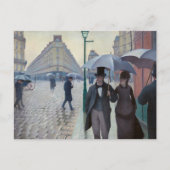 Carte Postale Gustave Caillebotte - Rue de Paris par temps de pl (Devant)